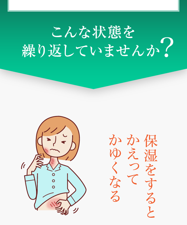 こんな状態を繰り返していませんか？保湿をするとかえってかゆくなる
